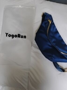 Navy Crossbody Bag with Gold Hardware